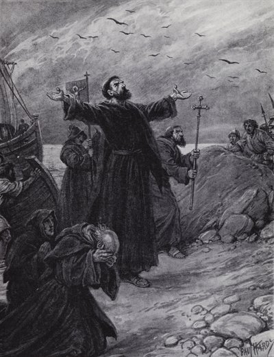St Augustine arriving in Kent, AD 597 by Paul (after) Hardy