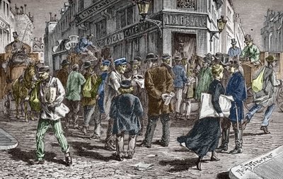 View of the Rue du Croissant in Paris, Seat of Many Newspapers by Paul (after) Merwart
