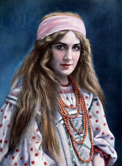 Marguerite Carre in Role of Snegourotchka, in Snow Maiden, by Nikolai Rimsky-Korsakov by Paul (after) Nadar