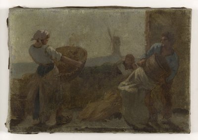 History of Wheat: The Sieving: Sketch for the school in rue Dombasle by Paul Albert Baudouin