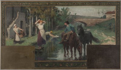 Sketch for Arcueil-Cachan town hall: The drinking trough by Paul Albert Baudouin
