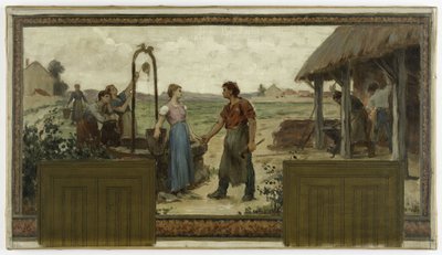Sketch for the Town Hall of Saint-Maur-des-Fossés: The Engagement, in 1883 by Paul Albert Baudouin