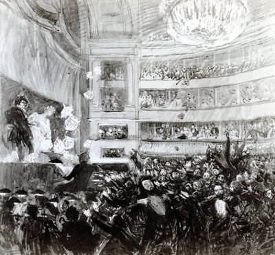 The Battle of Hernani at the Comedie Francaise on the 25th February 1830 by Paul Albert Besnard