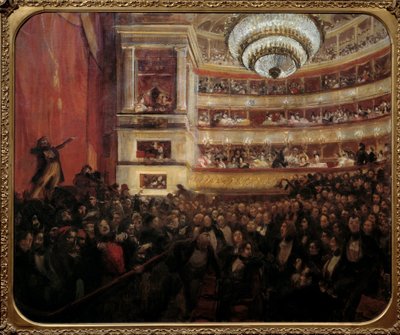 The Premiere of Hernani by Victor Hugo at the Comedie Francaise on February 25, 1830 by Paul Albert Besnard