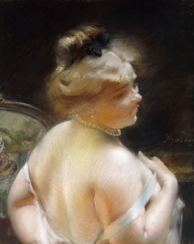 Woman with a Pearl Necklace by Paul Albert Besnard