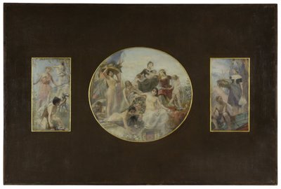 Sketch for the dining room of the Hôtel de Ville de Paris: The Hunt. Abundance. Fishing (in 1891 -1892) by Paul Alexander Alfred Leroy