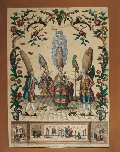 The Triumph of Ridicule from an Almanac by Basset, Engraving by Paul André Basset