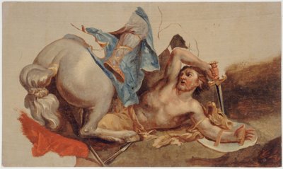 Study of a Fallen Horse and Rider, After Le Brun by Paul Baudry