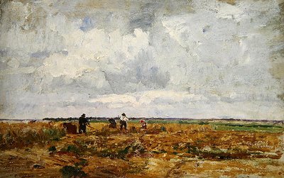 A Dachau Landscape with Farmers and Women Working the Land by Paul Baum