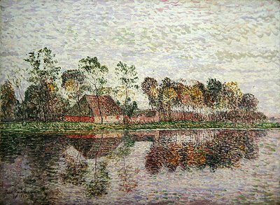 A Southern German Farmstead with many Trees and a River by Paul Baum