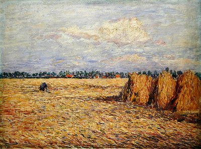 Flat Landscape with Harvested Grain Field by Paul Baum