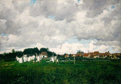 Mecklenburg, Landscape with the Little Town of Schwann on the Warnow by Paul Baum