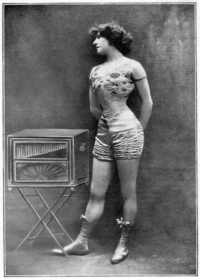 The Actress Polar Posing Beside a Barbarous Organ, Wearing the Costume She Wore in the Piece 