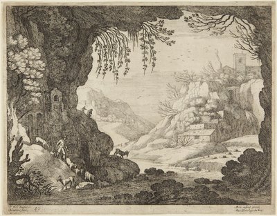 Goatherd in Cave by Paul Bril