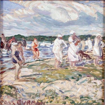 Swimmers on the Beach at Pelgurand by Paul Burman