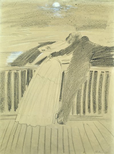 Jeanne Hugo and Jean Charcot at Hauteville House, Guernsey by Paul Cesar Helleu