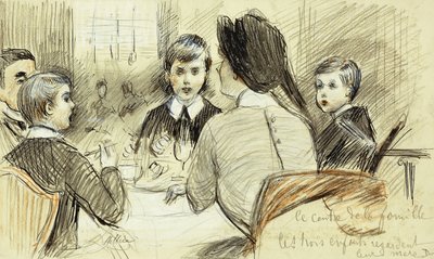A Family Dinner at the Ritz, New York by Paul Cesar Helleu