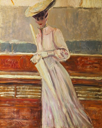 Madame Helleu on the Yacht Etoile by Paul Cesar Helleu