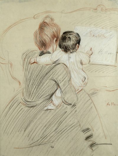 Madame Paul Helleu and her Daughter Paulette, 1905 by Paul Cesar Helleu