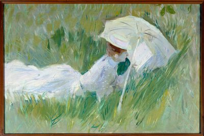 Portrait of Madame Helleu, wife of the painter, in the grass by Paul Cesar Helleu