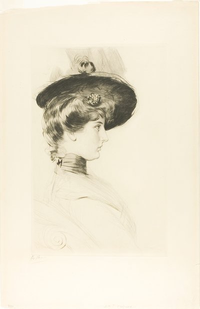 Portrait of a Woman Wearing a Hat (Madame Letellier) by Paul Cesar Helleu