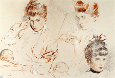 Sketches of Mme by Paul Cesar Helleu