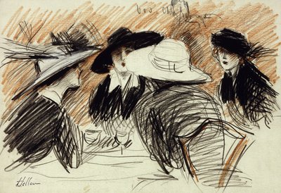 Vos Chapeux: Ladies at the Ritz, New York by Paul Cesar Helleu