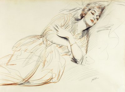Woman Reclining by Paul Cesar Helleu