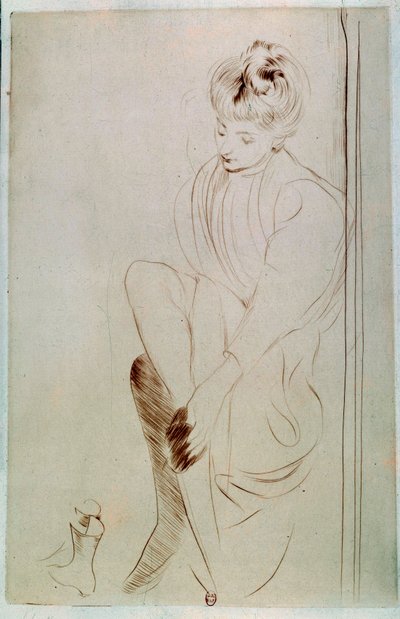 Young Woman Drawing by Paul Cesar Helleu