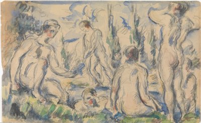 Bathers (recto); Landscape (verso) by Paul Cézanne