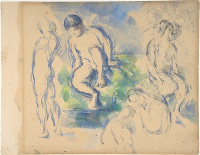 Bathers, recto; Still Life, verso by Paul Cézanne