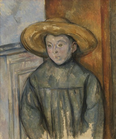 Boy With a Straw Hat by Paul Cézanne