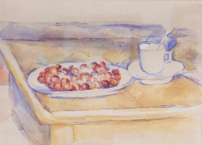 Cup and Dish of Cherries by Paul Cézanne