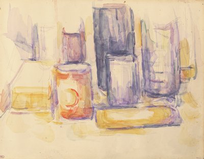 Kitchen Table: Pots and Bottles by Paul Cézanne