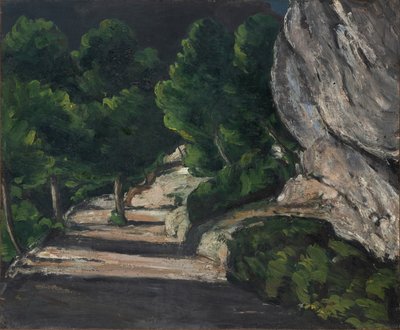 Landscape, Road with Trees in Rocky Mountains by Paul Cézanne