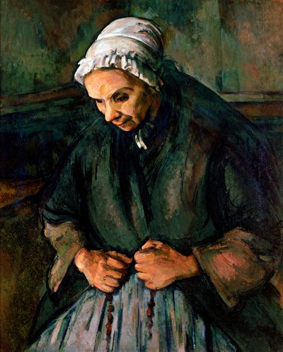Old Woman at the Rosary. Painting by Paul Cezanne (1839-1906) 1896 by Paul Cézanne