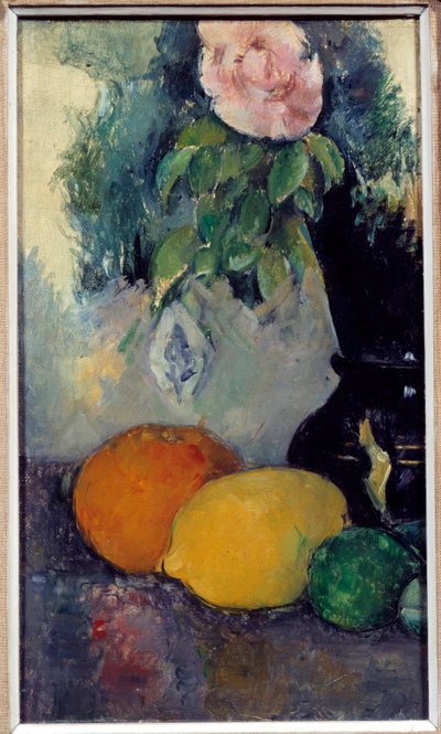 Still Life of Flowers and Fruits by Paul Cézanne