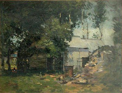 Barnyard Scene by Paul Cornoyer