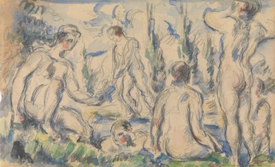 Bathers (recto), Landscape (verso) by Paul Cézanne