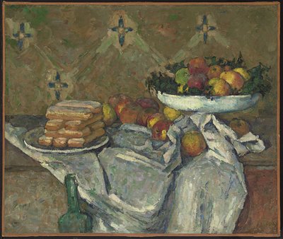 Compotier et assiette de biscuits by Paul Cézanne