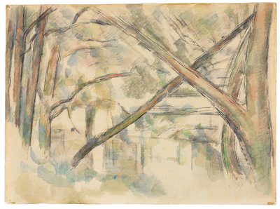 Crossing Trees on the Water Edge II by Paul Cézanne
