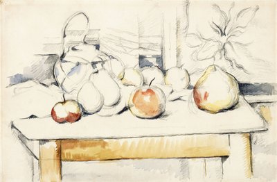 Ginger Jar and Fruit on a Table by Paul Cézanne