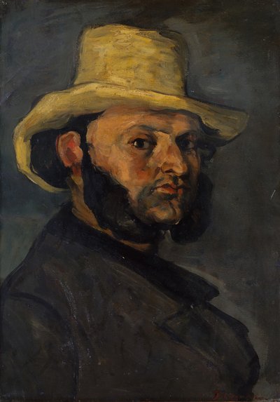 Gustave Boyer in a Straw Hat by Paul Cézanne