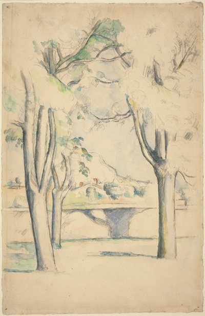 Mont Sainte-Victoire Seen beyond the Wall of the Jas de Bouffan by Paul Cézanne