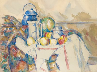Still Life with Milk Pot, Melon, and Sugar Bowl by Paul Cézanne