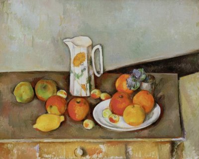 Still Life: Milk Jug and Fruits on a Table by Paul Cézanne