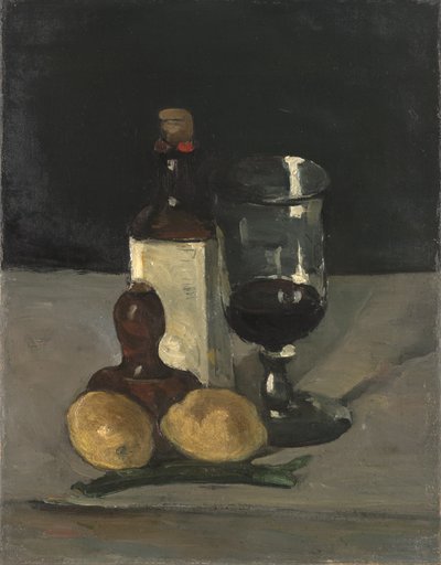 Still Life with Bottle, Glass, and Lemons by Paul Cézanne