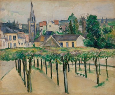 The Church of Saint-Aspais Seen from the Place de la Préfecture at Melun by Paul Cézanne