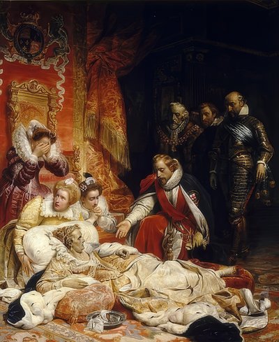 The Death of Queen Elizabeth I of England. 1828 by Paul Delaroche