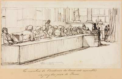 The Members of the Academy of Beaux-Arts Assembled to Jury the Rome Prize by Paul Delaroche